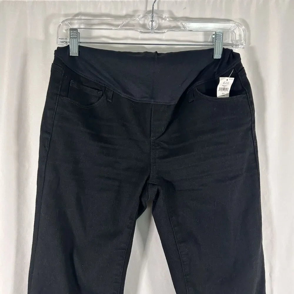New Gap Maternity Jeggings Women's 27 4L Long Black Pull On Stretchy 30" Inseam - Picture 2 of 7